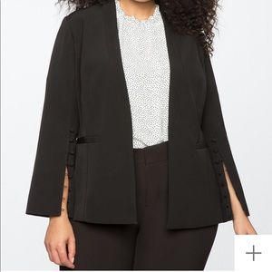 Eloquii Button Detail Blazer Black 18W